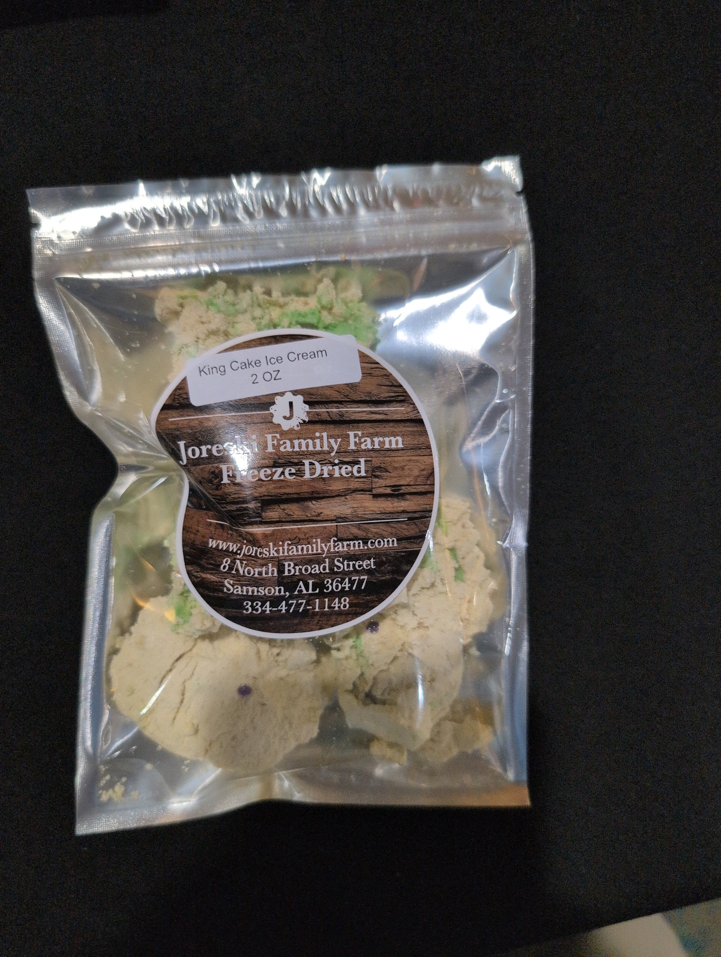 Freeze Dried king cake ice cream